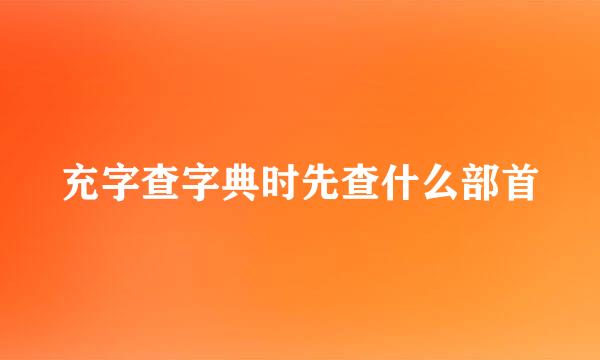 充字查字典时先查什么部首