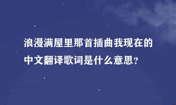 浪漫满屋里那首插曲我现在的中文翻译歌词是什么意思？