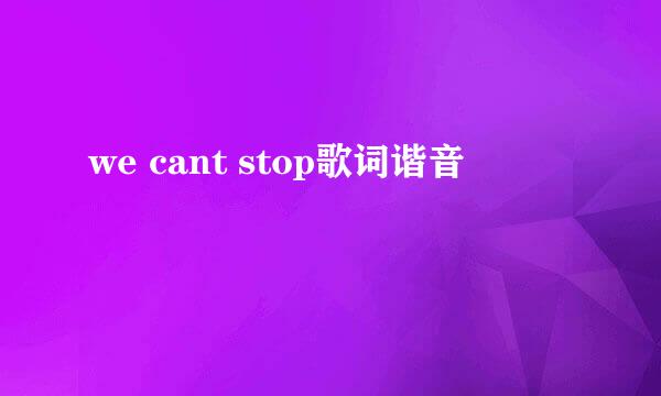 we cant stop歌词谐音