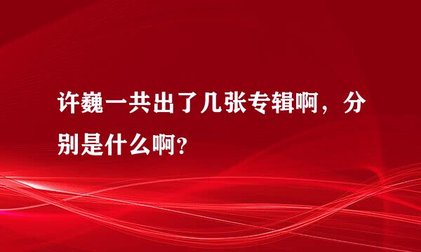 许巍一共出了几张专辑啊，分别是什么啊？