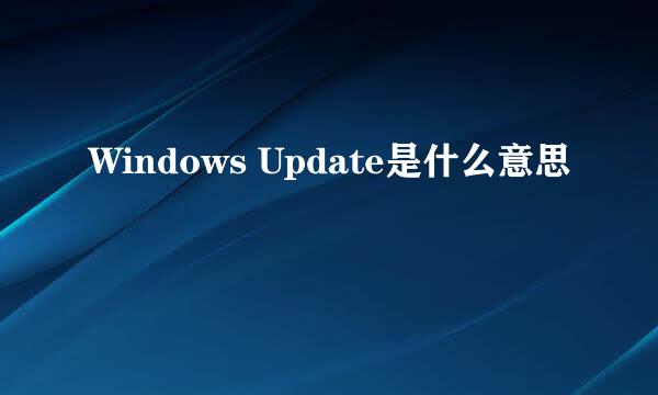 Windows Update是什么意思