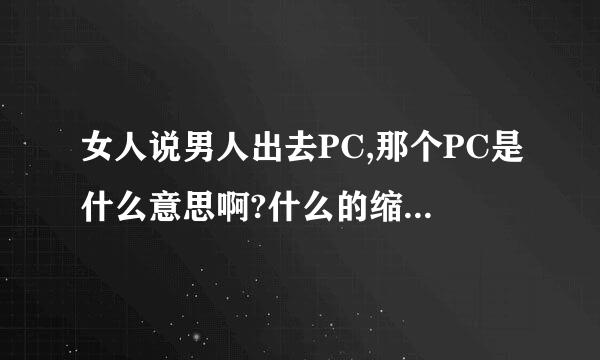 女人说男人出去PC,那个PC是什么意思啊?什么的缩写喔?落后了额!