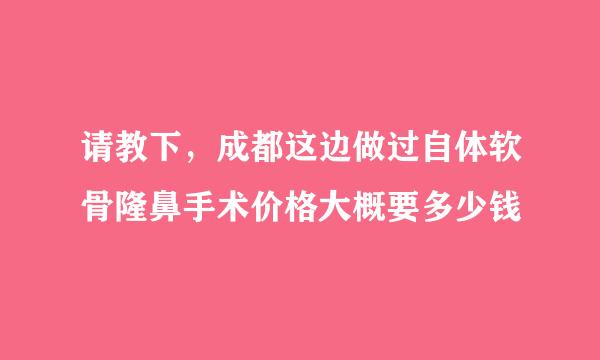 请教下，成都这边做过自体软骨隆鼻手术价格大概要多少钱