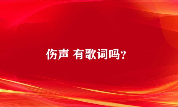 伤声 有歌词吗？