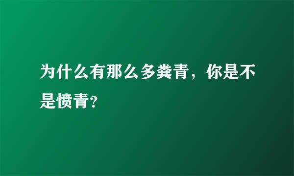 为什么有那么多粪青，你是不是愤青？