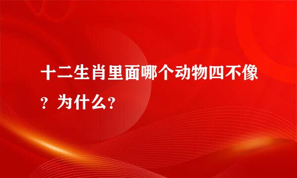 十二生肖里面哪个动物四不像？为什么？