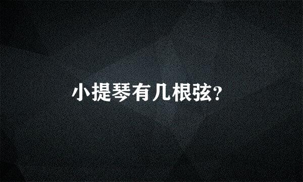 小提琴有几根弦？