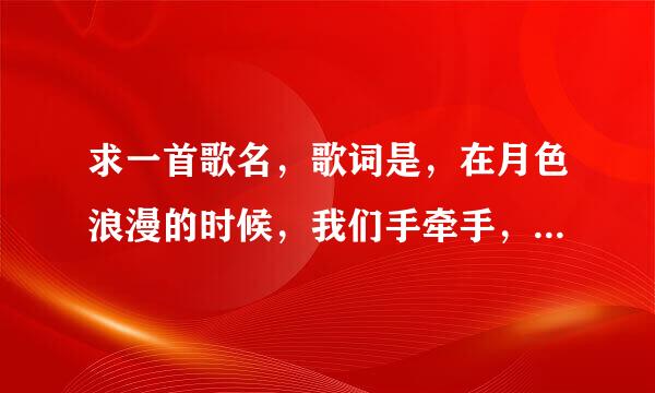 求一首歌名，歌词是，在月色浪漫的时候，我们手牵手，一起走到时间的尽头
