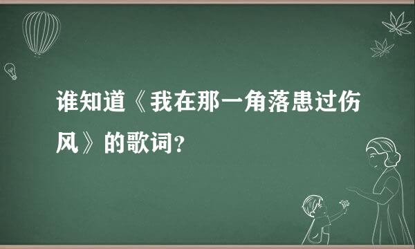 谁知道《我在那一角落患过伤风》的歌词？