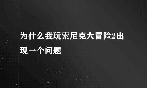 为什么我玩索尼克大冒险2出现一个问题