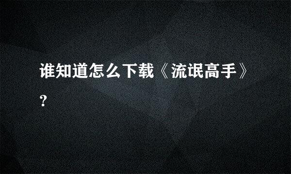 谁知道怎么下载《流氓高手》？