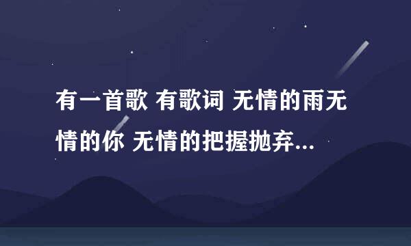 有一首歌 有歌词 无情的雨无情的你 无情的把握抛弃 谁知道是什么歌啊？很悲伤