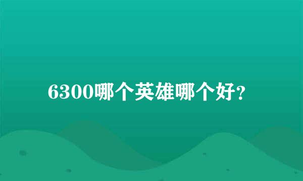 6300哪个英雄哪个好？