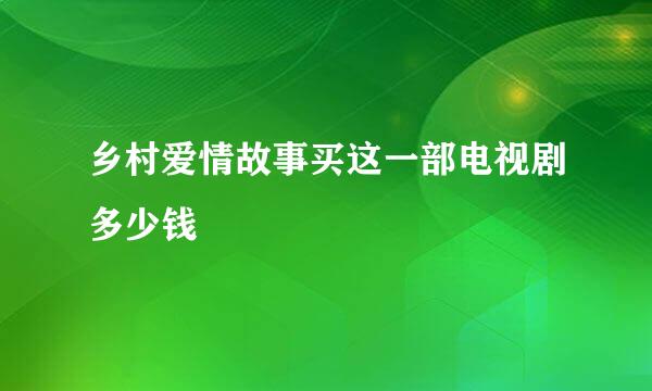 乡村爱情故事买这一部电视剧多少钱