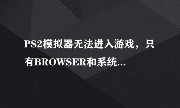 PS2模拟器无法进入游戏，只有BROWSER和系统设置，求指教