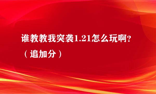 谁教教我突袭1.21怎么玩啊？（追加分）