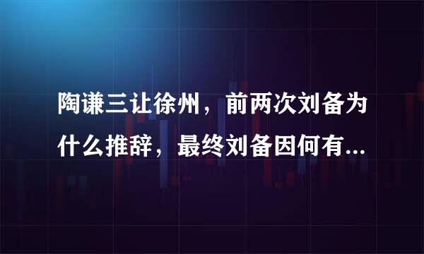 陶谦三让徐州，前两次刘备为什么推辞，最终刘备因何有接受了呢 从中我们能够看出刘备具有怎样的性格特点