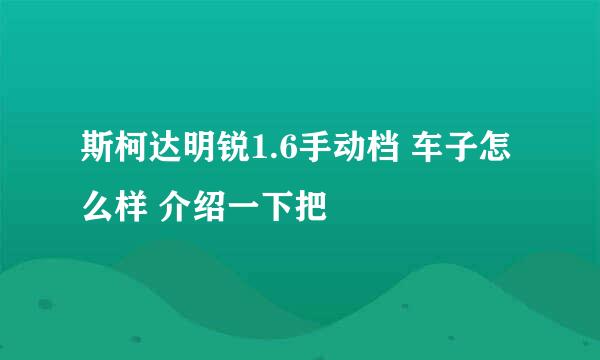 斯柯达明锐1.6手动档 车子怎么样 介绍一下把