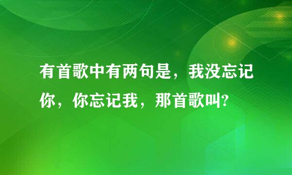 有首歌中有两句是，我没忘记你，你忘记我，那首歌叫?