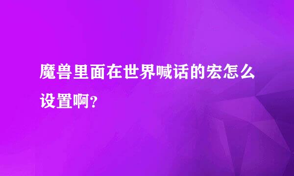 魔兽里面在世界喊话的宏怎么设置啊？