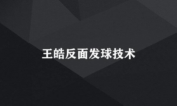 王皓反面发球技术