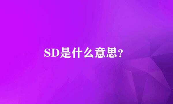 SD是什么意思？