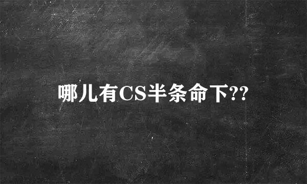 哪儿有CS半条命下??