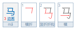 马的笔画笔顺怎么写