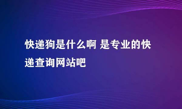 快递狗是什么啊 是专业的快递查询网站吧