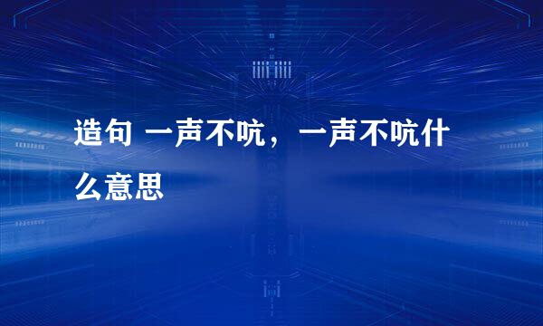 造句 一声不吭，一声不吭什么意思