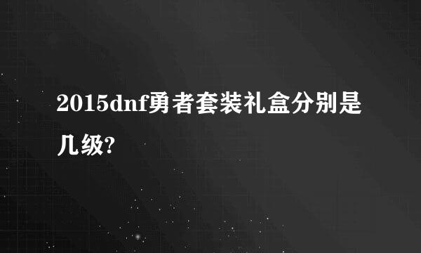 2015dnf勇者套装礼盒分别是几级?