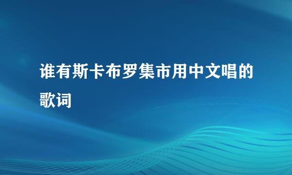 谁有斯卡布罗集市用中文唱的歌词