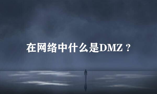 在网络中什么是DMZ ?