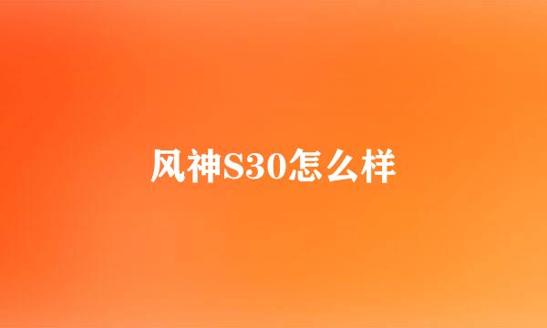 风神S30怎么样