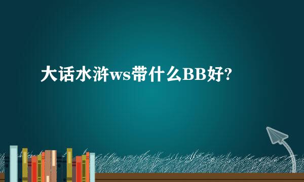 大话水浒ws带什么BB好?