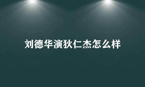 刘德华演狄仁杰怎么样