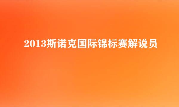 2013斯诺克国际锦标赛解说员