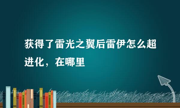 获得了雷光之翼后雷伊怎么超进化，在哪里