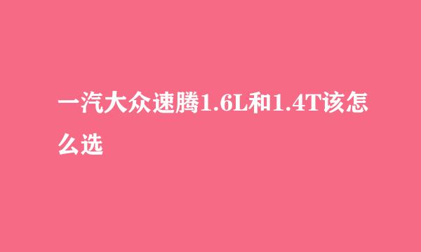 一汽大众速腾1.6L和1.4T该怎么选