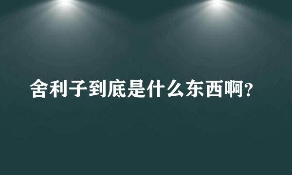 舍利子到底是什么东西啊？