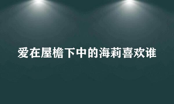 爱在屋檐下中的海莉喜欢谁