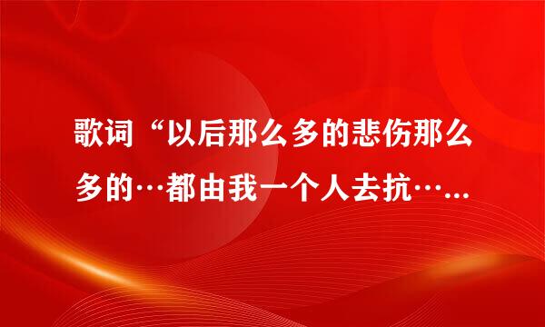 歌词“以后那么多的悲伤那么多的…都由我一个人去抗…”是什么歌曲？