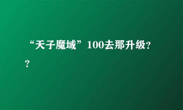 “天子魔域”100去那升级？？