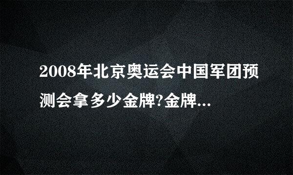 2008年北京奥运会中国军团预测会拿多少金牌?金牌榜预测排名第几?