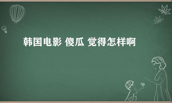 韩国电影 傻瓜 觉得怎样啊