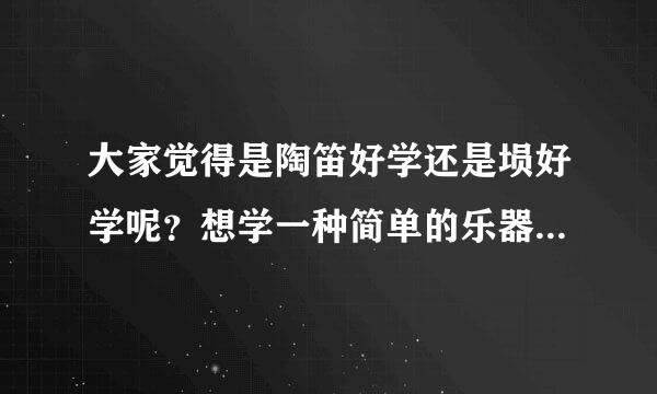 大家觉得是陶笛好学还是埙好学呢？想学一种简单的乐器。希望有经验的人能给点建，谢谢。