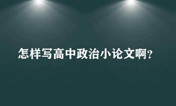 怎样写高中政治小论文啊？