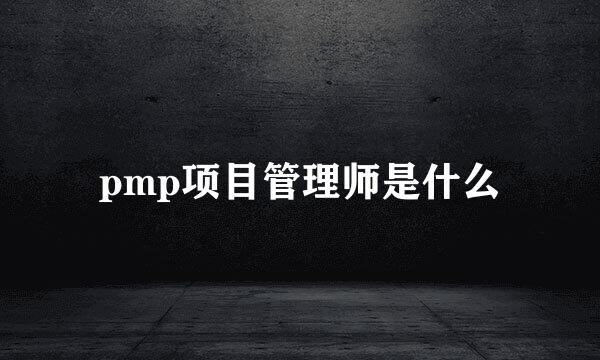 pmp项目管理师是什么