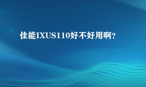 佳能IXUS110好不好用啊？