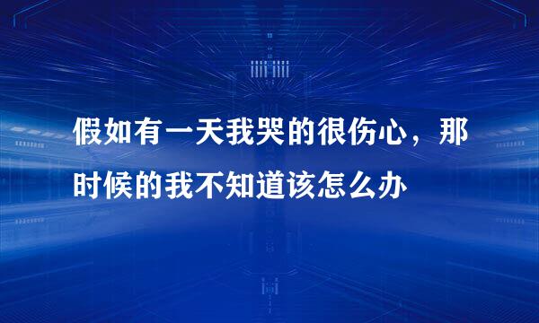 假如有一天我哭的很伤心，那时候的我不知道该怎么办